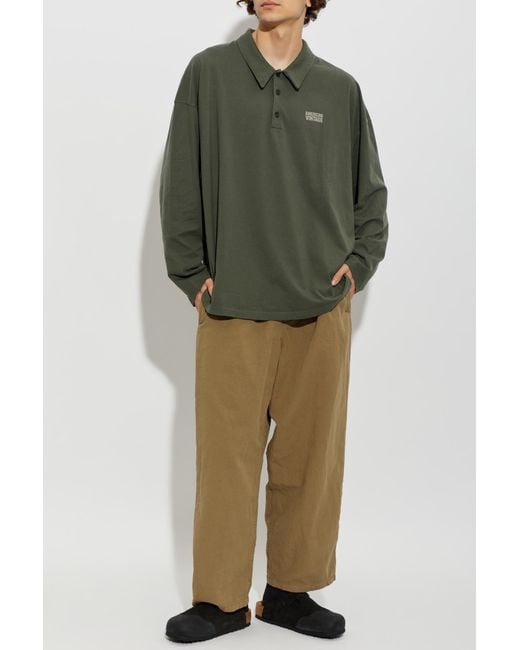 American Vintage Green Wide-Leg Trousers for men