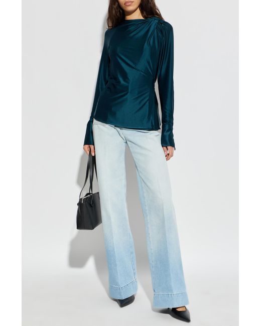 Victoria Beckham Blue Jeans With Logo