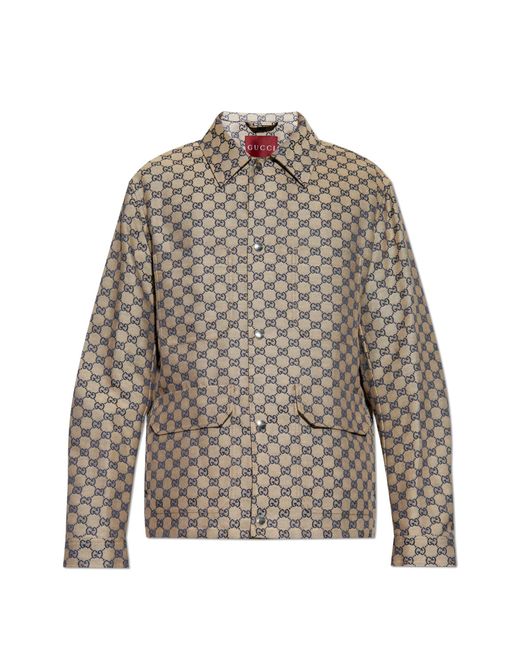 Gucci Brown Jacket With Monogram for men