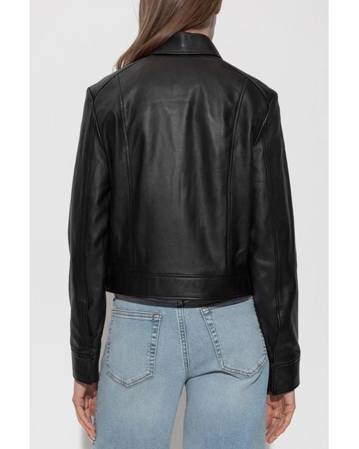 Maison Kitsuné Blue Leather Jacket