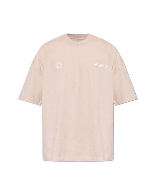AllSaints Pink T-Shirt 'Emblem' for men