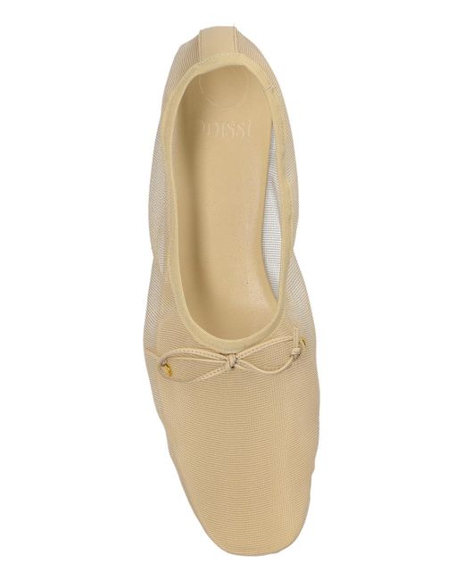 Odissi White Ballet Flats With Bow