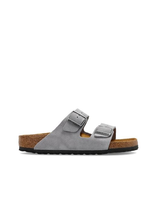 Birkenstock White 'Arizona' Slides