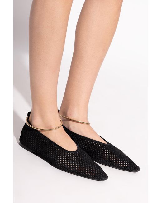 Jil Sander Black Leather Ballet Flats