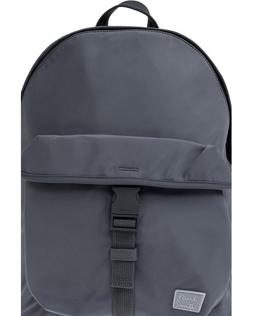 Paul Smith Blue Backpack With Logo Patch for men