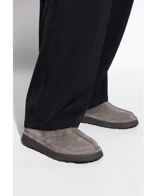 Giorgio Armani Gray Suede Ankle Boots for men