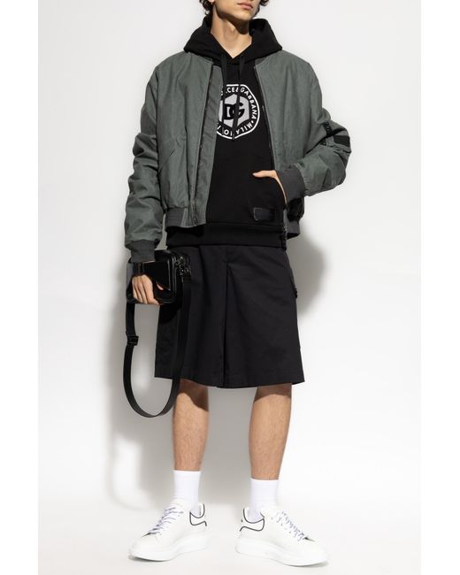 Dolce & Gabbana Black Cotton Cargo Shorts for men