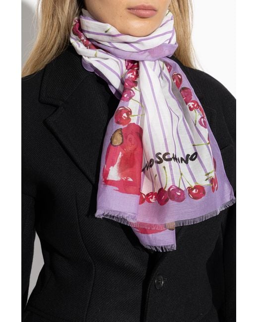 Moschino Red Scarf With Print