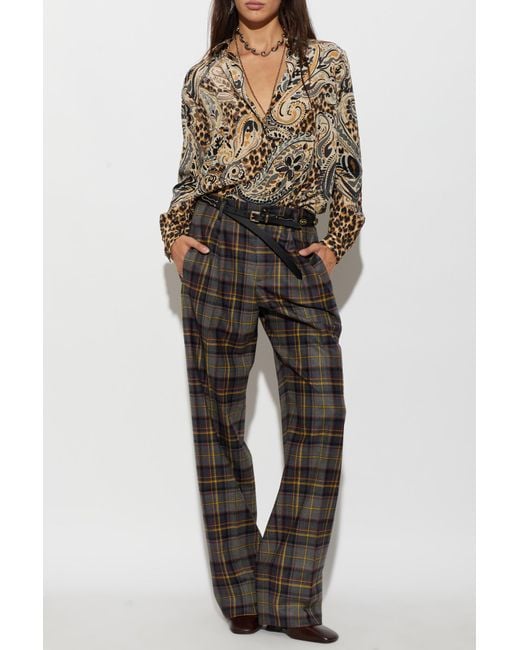 Etro White Silk Shirt With Print