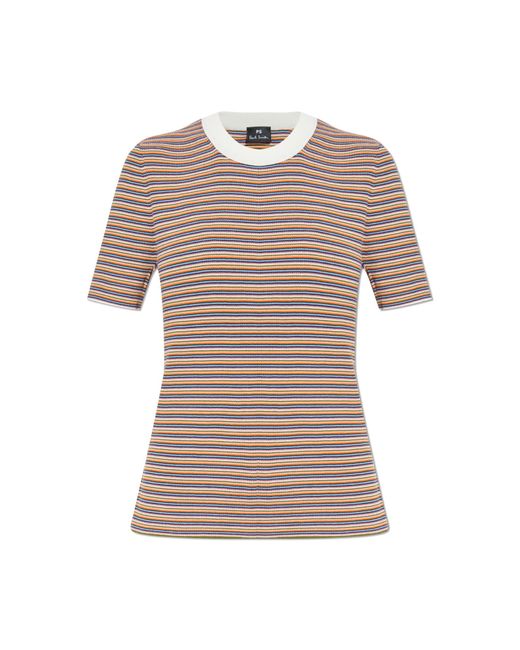 Paul Smith Pink Striped Pattern T-Shirt