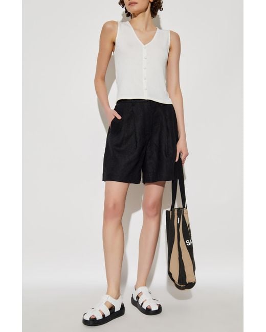 Rag & Bone White Top With Decorative Buttons
