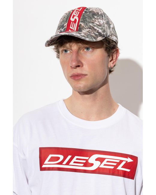 DIESEL Red Baseball Cap 'C-Arrow' for men