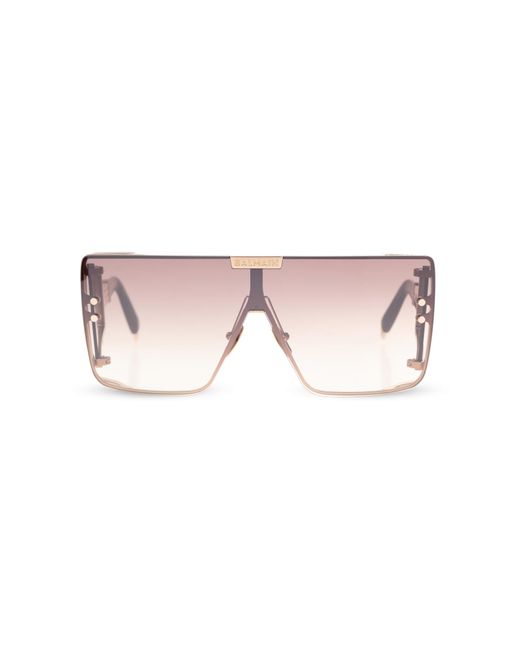 Balmain Pink Sunglasses With Logo,