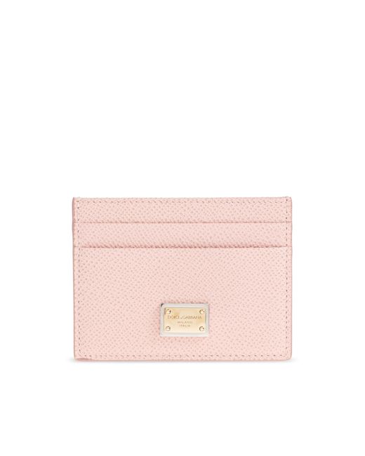 Dolce & Gabbana Pink Leather Card Holder