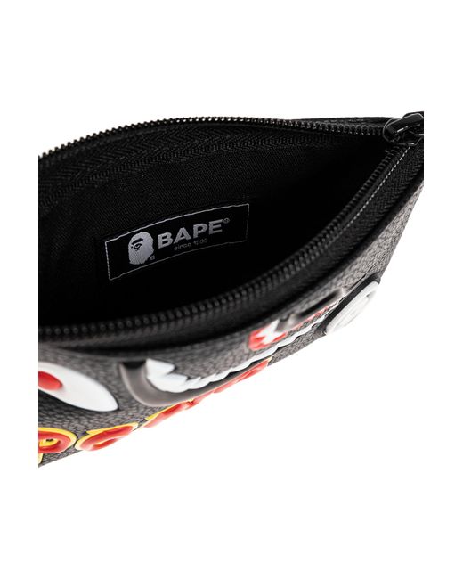 A Bathing Ape Black Leather Pouch for men