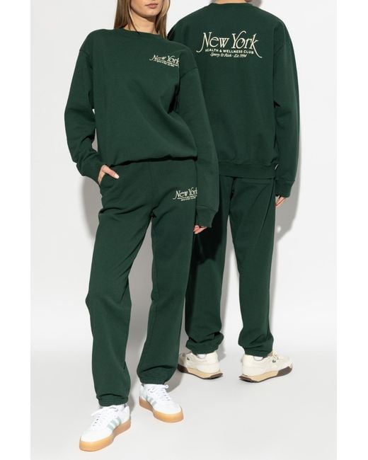 Sporty & Rich Green Sweatpants From The New York Collection