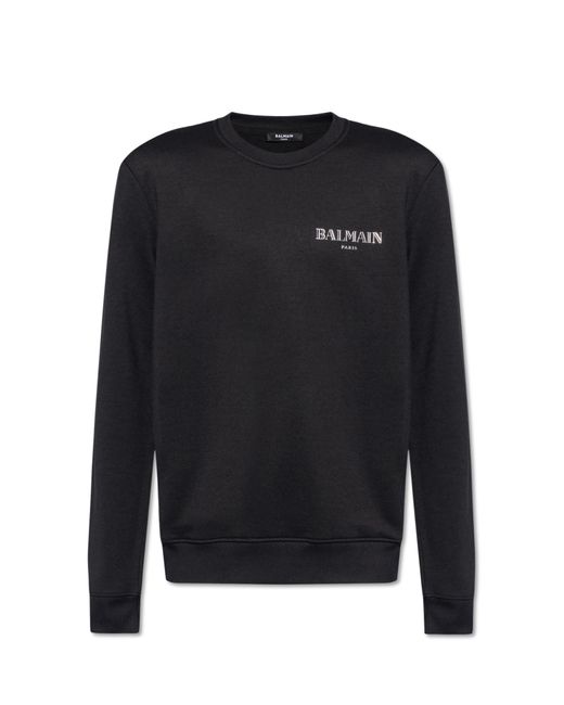Balmain Black Sweatshirt With Logo, for men