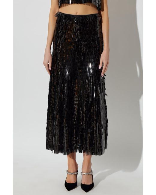 Self-Portrait Black Sequin Skirt