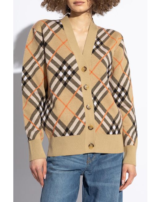 Burberry Natural Check Pattern Cardigan,
