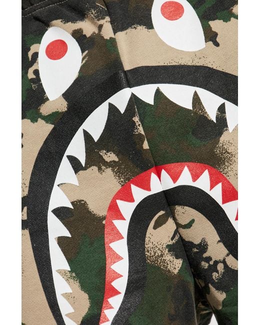 A Bathing Ape Green Camouflage Motif Shorts for men