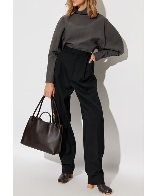 Bottega Veneta Gray Top With Asymmetrical Neckline