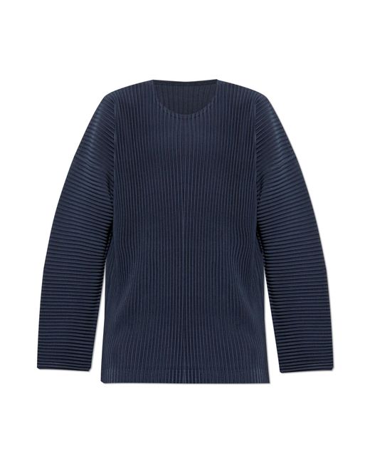 Homme Plissé Issey Miyake Blue Pleated Trousers for men