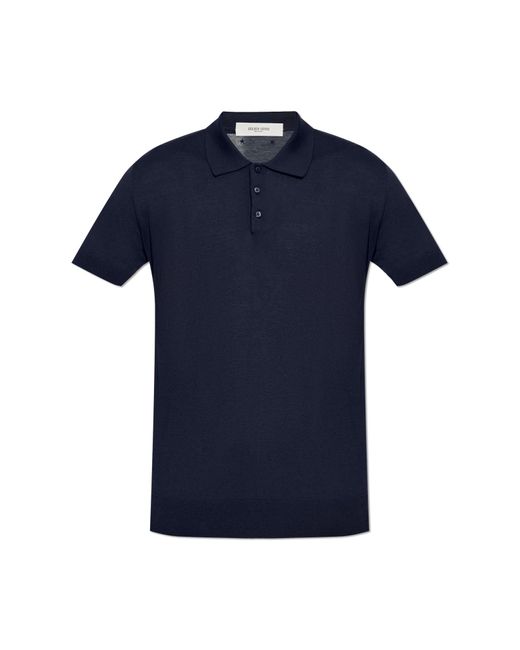 Golden Goose Deluxe Brand Blue Wool Polo for men
