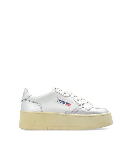 Autry 'Medalist' Platform Sneakers in Gray | Lyst