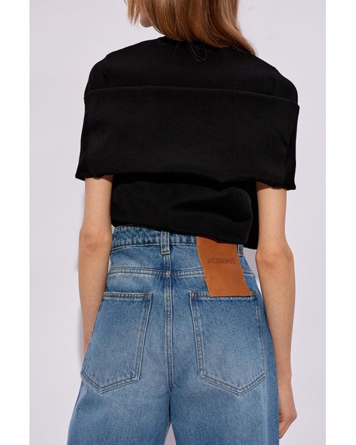 Jacquemus Black 'rica' Top With Tie Detail,