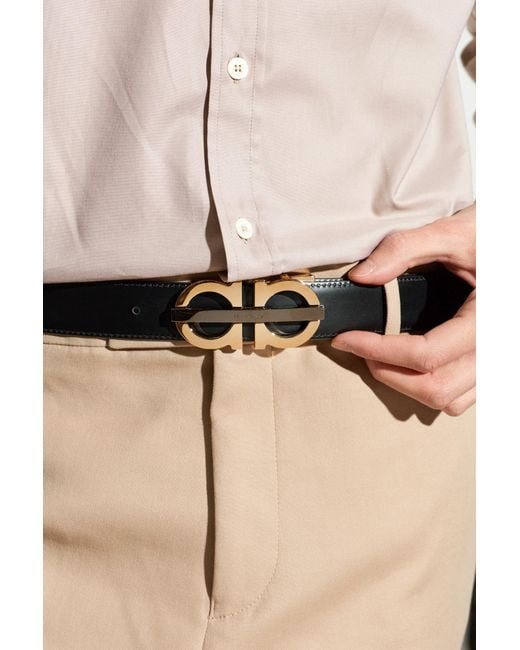 Ferragamo Black Double-Sided Belt for men