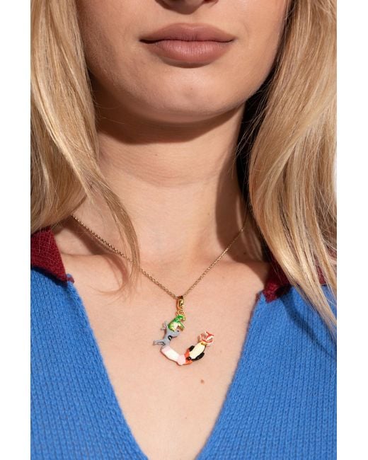 Marni Blue Brass Pendant