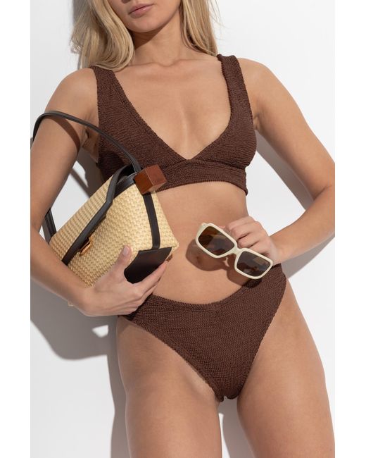Hunza G Brown Two-Piece Swimsuit "Angel"
