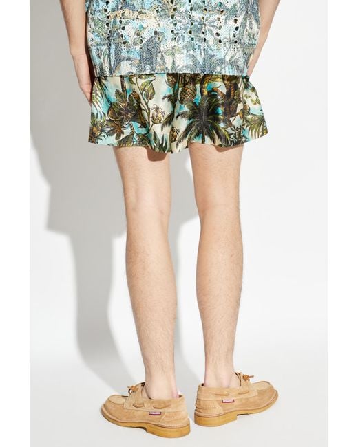 DSquared² Green Silk Shorts for men