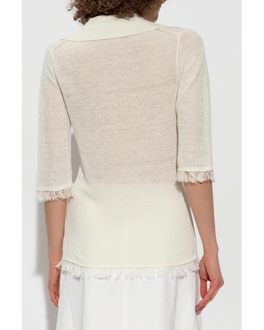 By Malene Birger White Polo With Fringes