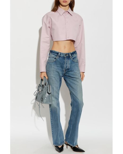 Balenciaga Blue Vintage-Effect Jeans
