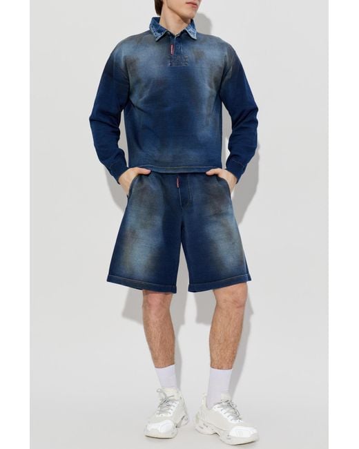 DSquared² Blue Shorts With Pockets for men