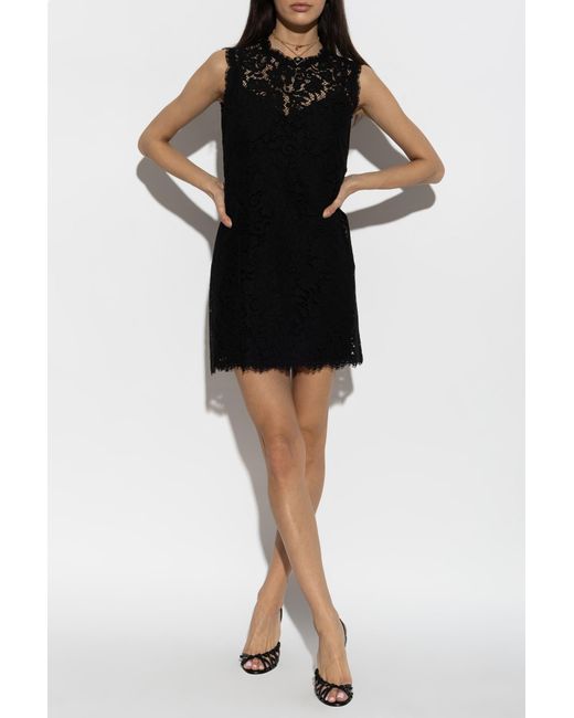 Dolce & Gabbana Black Lace Sleeveless Dress