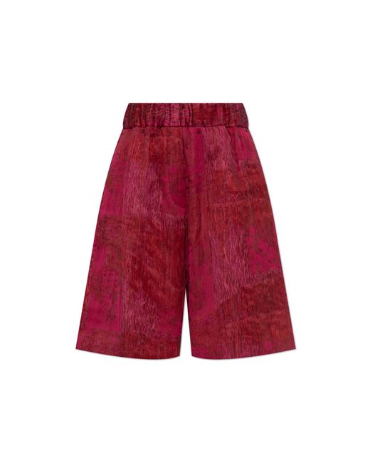 Dries Van Noten Red Shorts With Pockets