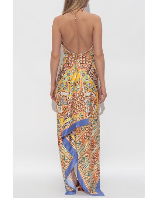 Etro White Silk Dress With Open Back