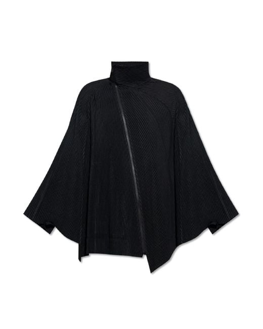 Homme Plissé Issey Miyake Blue Oversized Poncho for men