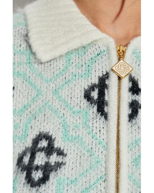 Casablanca Blue Patterned Cardigan