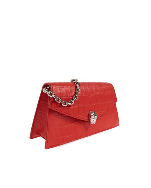 McQueen Red "Skull Mini" Bag