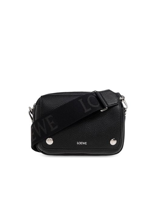 Loewe Black "Pebble Messenger Small" Shoulder Bag for men