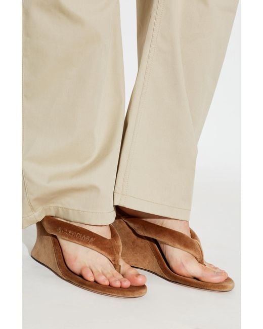 Balenciaga Brown Wedge Sandals 'Gaeta'