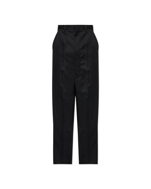 Maison Margiela Black Wool Pleated Trousers for men