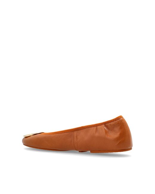 Tory Burch Brown Leather Ballet Flats