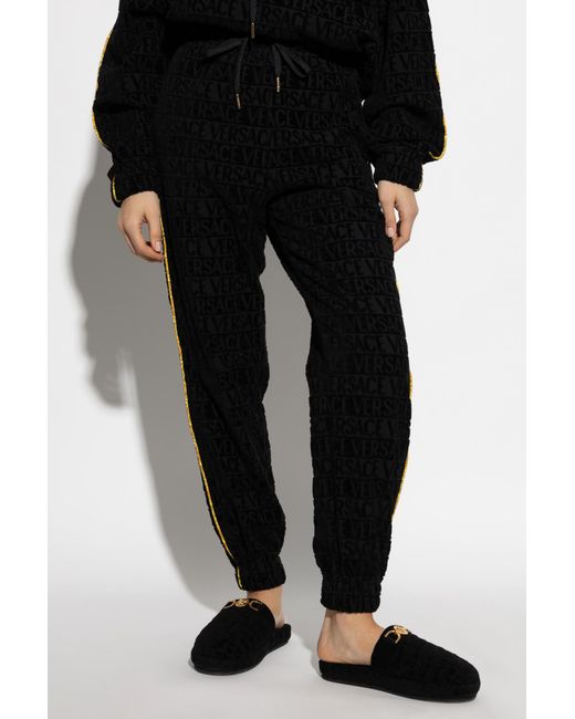 Versace Black Pants With Logo