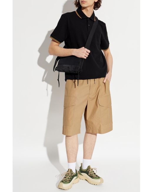 Moncler Black Polo With Logo Patch for men