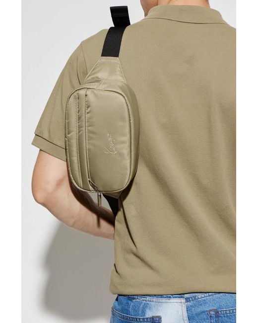 KENZO Gray Belt Bag With Embroidered Logo for men