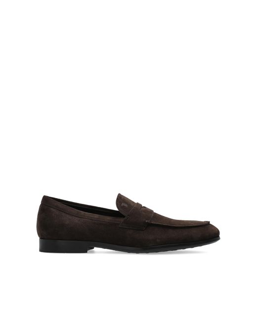 Tod's Black Suede Loafers Shoes for men